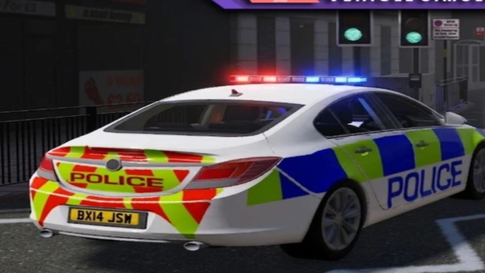 Police car on the Aston street